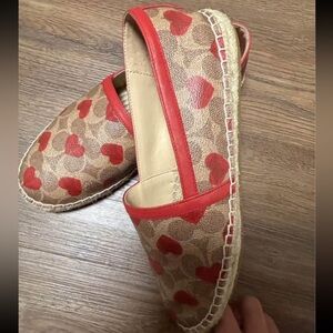 Coach Red Heart Patterned Espadrilles